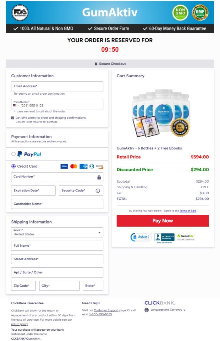 Place your GumAktiv order safely online